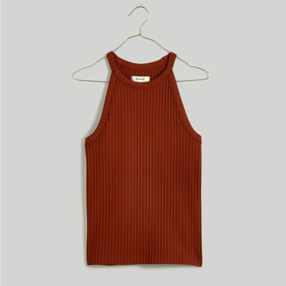 Madewell Ribbed Rust Halter Top